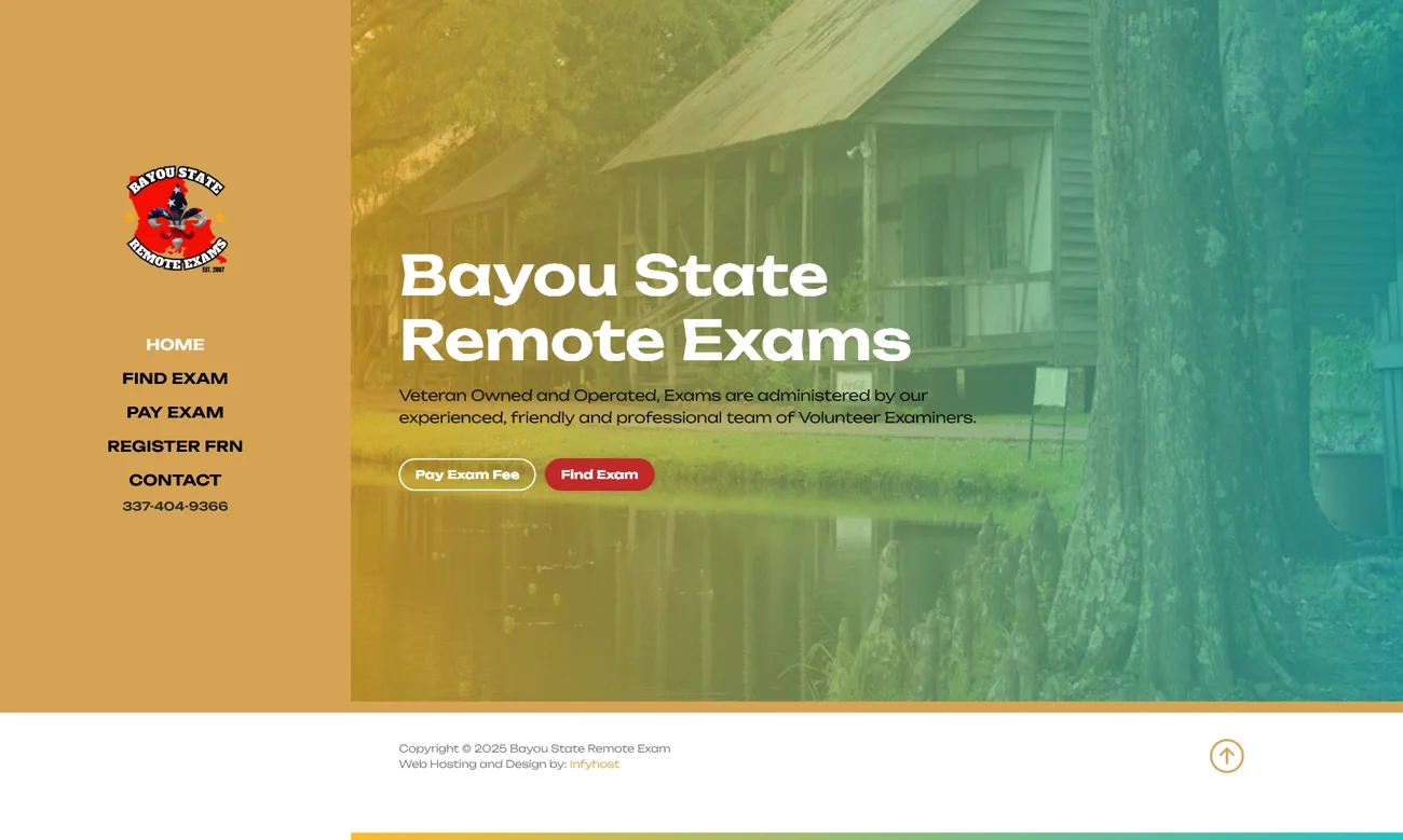Bayou State Remote Exam website
