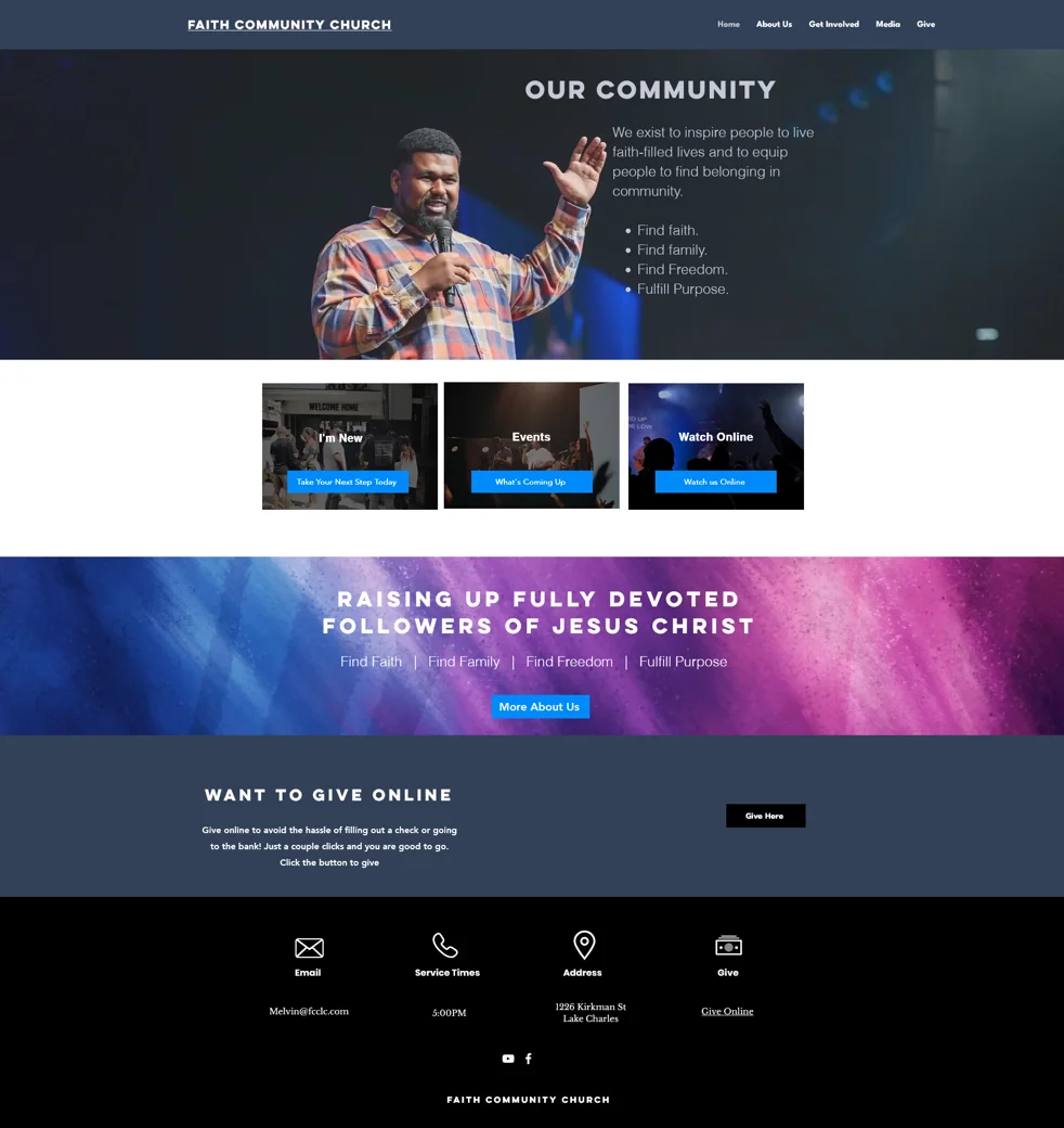 Faith Community Church website preview