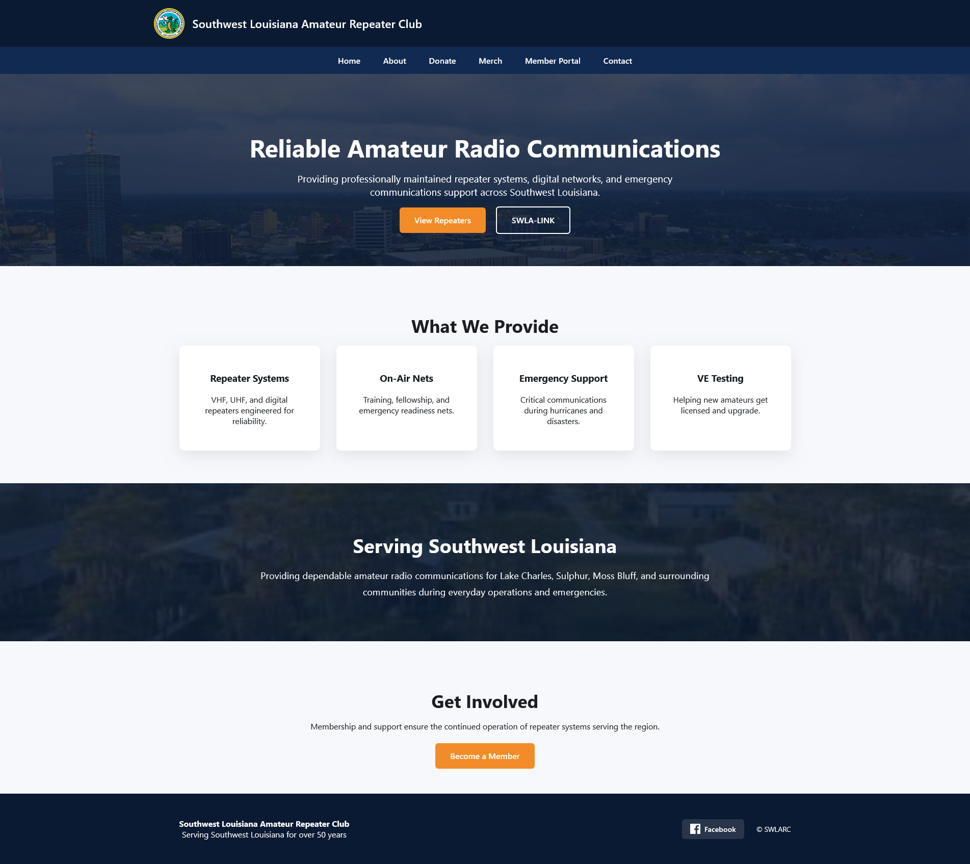 Southwest Louisiana Amateur Repeater Club website